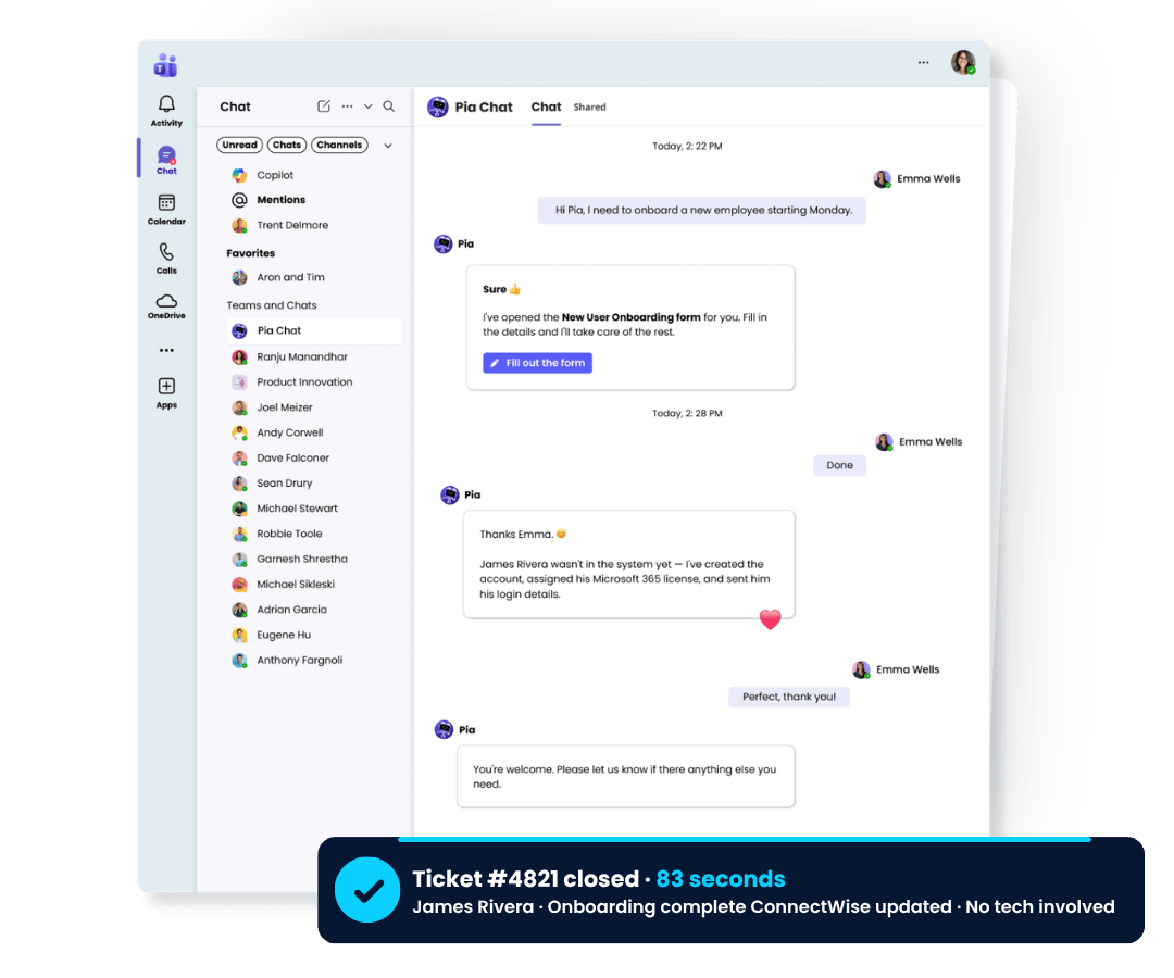 PiaChat Onboarding Closed