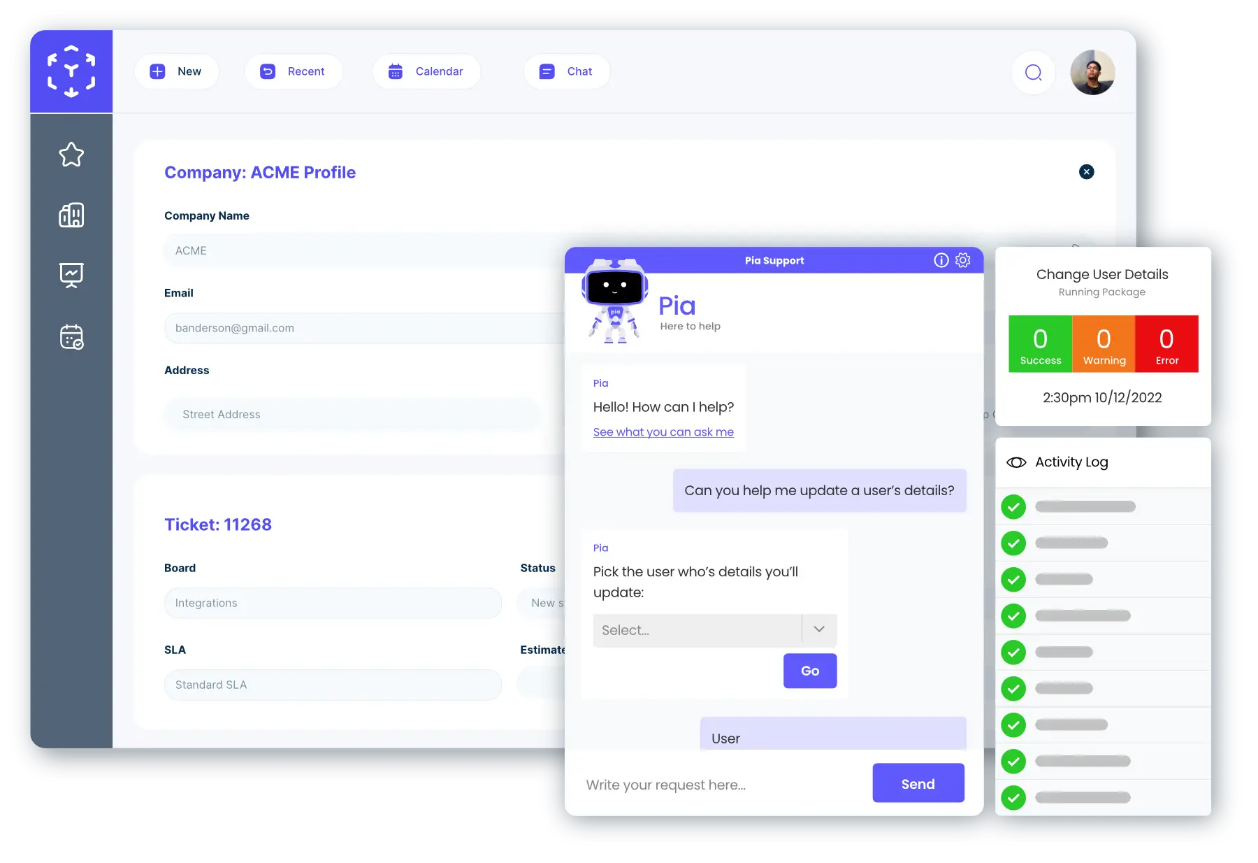 Generic PSA with Pop Up User Details